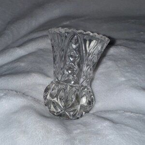 Vintage ZAJECAR Hand Cut 24% Lead Crystal Bud Vase/Toothpick Holder, Yugoslavia